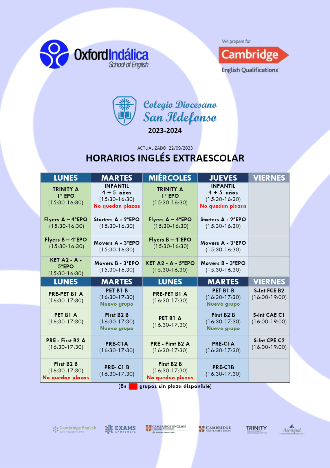 Horarios